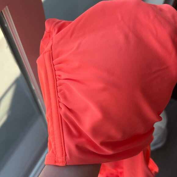 Neon Coral Bikini Twist Top - Picture 4 of 6